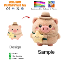Peluche personnalisée en forme de cochon, mascotte en peluche, animal en peluche personnalisé avec tenues, peluches Kawaii toutes tailles