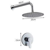 Robinet mélangeur en laiton mural pour douche, ensemble de douche de salle de bain, pommeau de douche supérieur, ensemble de robinetterie mélangeuse eau chaude et froide pour salle de bain