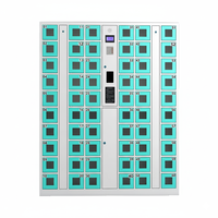 Station de recharge pour téléphones intelligents à 20, 30, 40, 50 compartiments, système de verrouillage électronique, assemblé, résistant à la rouille, durable, montage au sol