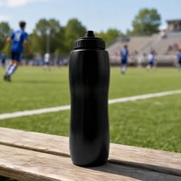 Bouteille d'eau de sport 1L à large ouverture avec bouchon à vis sans BPA en PP, anti-fuite, réutilisable, pour la salle de sport, l'entraînement et le sport