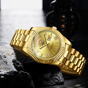 Gold 41mm Automatic <b>Mechanical</b> <b>Watch</b> Week Display Calendar Sapphire Glass Stainless Steel Luxury Business Men <b>Watch</b> with box - Product Image 1