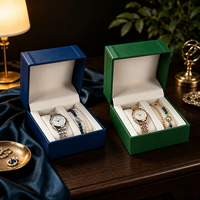 Boîte cadeau pour bracelet de montre en cuir PU avec doublure douce, étui de présentation de bijoux à 2 emplacements, 7 couleurs