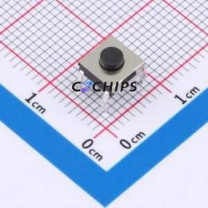 TSD06111-031D533DA Tactile Switch Through hole-4P,6.4x6.1mm Switch Single Pole Single Throw Round Button 2.8N 6.1mm - Product Image 1