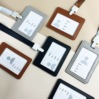 OEM luxe universel durable clair vertical acrylique carte d'identité suspendu corde coque dure rétractable travail nom de l'employé porte-étiquette