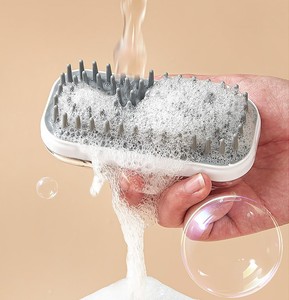 Brosse de toilettage de luxe 2-en-1 écologique en TPR pour chien, outil de nettoyage et de massage pour animaux de compagnie, éliminateur de poils en silicone sûr - Product Image 3