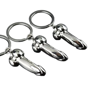 Adult Funny Toy Silver Dick Model Bachelorette Vagina Dildo Shape Sex Key Ring Pussy Novelty Wholesale Funny Gift Gag Keychain