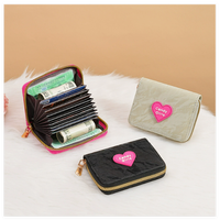 Portefeuille à fermeture éclair Candy Girl, porte-cartes mignon, portefeuille de poche, portefeuille court à clip, en PU, style tendance, lettrage en relief