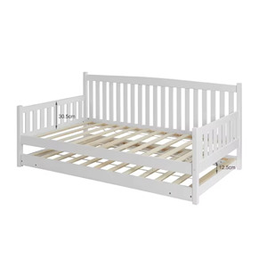 เตียงเดย์เบดไม้จริงแบบปรับเปลี่ยนได้ เตียงเด็กแบบขยายได้ 2-in-1 โซฟาเบดและเตียงแพลตฟอร์มสำหรับห้องนอนเด็ก - Product Image 2