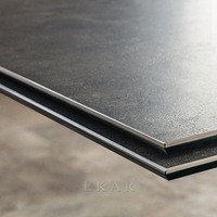 Nouveau design Table de cuisine italienne moderne Nouveau matériau Table à manger en céramique et carreaux de porcelaine avec base en métal; table de cuisine