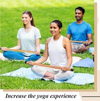 Bâton de yoga en bambou naturel de 26 pouces, 6 pièces, extrémités en caoutchouc antidérapantes - Correcteur de posture, outil d'étirement pour la flexibilité et l'équilibre
