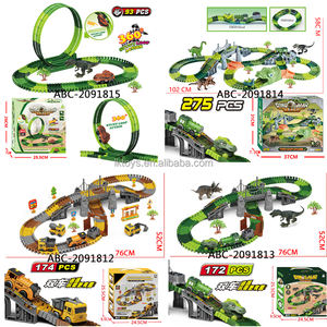 Giocattoli fortunati dinosauro mondo pista da corsa su strada flessibile pista da gioco a tema dinosauro per bambini - Product Image 5
