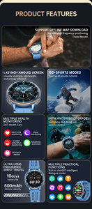 Reloj Inteligente Deportivo S99 de Alta Calidad, Monitor de Actividad Física para Hombre, Frecuencia Cardíaca, Pantalla Redonda de 1.43 Pulgadas, GPS - Product Image 3