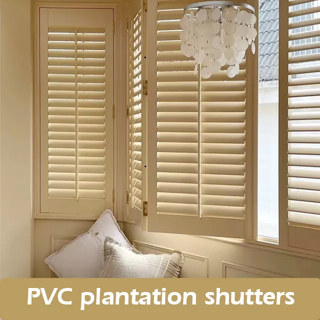 Volets de plantation en PVC blanc pour chambre à coucher à charnière standard de l'Australie