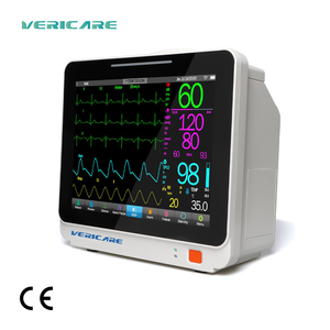 Moniteur de signes vitaux vétérinaire avancé Vericare JM-12 avec grand écran tactile ECG (3/5 dérivations) PR SPO2 NIBP TEMP RR HR IBP EtCO2 - Product Image 1