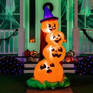 Calabazas <span class=keywords><strong>de</strong></span> decoraciones <span class=keywords><strong>de</strong></span> fantasmas inflables <span class=keywords><strong>de</strong></span> Halloween <span class=keywords><strong>de</strong></span> 6 pies <span class=keywords><strong>de</strong></span> Venta caliente con sombrero <span class=keywords><strong>de</strong></span> bruja con luces LED <span class=keywords><strong>de</strong></span> colores - Product Image 1