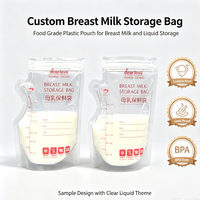 Sacs de conservation du lait maternel personnalisés sans BPA, qualité alimentaire, étanches, en plastique, pour congélation du lait maternel, sacs d'emballage pour la conservation des liquides