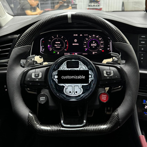 Volante de Fibra de Carbono con Cuero Perforado para Volkswagen <span class=keywords><strong>Golf</strong></span> <span class=keywords><strong>7</strong></span> MK7 <span class=keywords><strong>Clubsport</strong></span> S Polo Tiguan Touareg Teramont, Listo para Instalar - Product Image 1