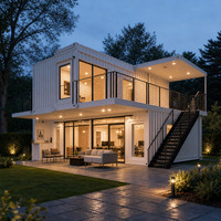 Maison mobile sur mesure, villa modulaire de luxe préfabriquée, structure en acier, maisons miniatures sur mesure avec terrasse