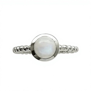 Bague en argent sterling 925 avec pierre de lune arc-en-ciel, bijou fin fait main, tendance, style chrétien, certifié - Product Image 1