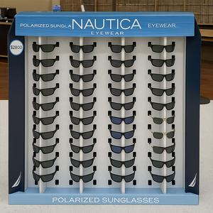 Stand Display Kacamata Kardus Kustom, Meja Display Optik, Display Kacamata 120 Pasang dengan 4 Cermin Miring - Product Image 4