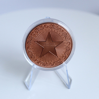 Vente en gros de médailles en cuivre pur 999 de 1 Troy oz, ultra haute relief, avec motif de panda, pièce commémorative personnalisée pour collection