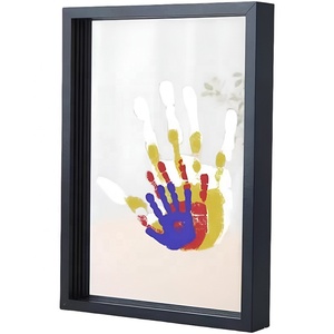 Cornice Fotografica in Legno Trasparente Kit per Impronte di Mani Famiglia Coppie Fai-da-Te Ricordo Baby Shower Set Regalo Infinito - Product Image 1