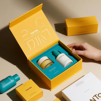Boîte magnétique personnalisée et boîte cadeau orange pour ensemble de soins de la peau et emballage de luxe en papier épais