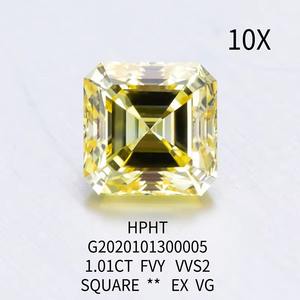 IGI認定HPHT CVDラボ栽培ダイヤモンド0.5ct 1ct 1.5ct 2.0ct 3ctファンシーイエローカラールースVVS 3EXダイヤモンド - Product Image 2
