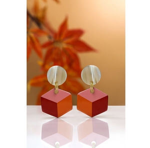 Handmade Buffalo Horn <b>Earrings</b> by Minh Giang Craft Statement Geometric <b>Drop</b> <b>Earrings</b> Unique Natural Jewelry Collection - Product Image 1