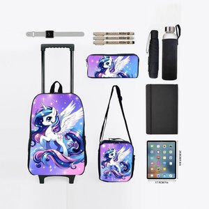 Juego de <span class=keywords><strong>Mochila</strong></span> <span class=keywords><strong>Escolar</strong></span> <span class=keywords><strong>con</strong></span> <span class=keywords><strong>Ruedas</strong></span> Unicornio, <span class=keywords><strong>con</strong></span> Lonchera y Estuche <span class=keywords><strong>con</strong></span> <span class=keywords><strong>Ruedas</strong></span>, para Niñas/Niños - Product Image 5