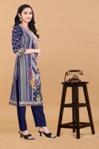 ชุดคุर्ตาพิมพ์ลายสีน้ำเงิน Kiran Nexus สำหรับผู้หญิง แบรนด์ Magic ผลิตภัณฑ์รักษ์โลก เสื้อผ้าชาติพันธุ์ มีสินค้าจำนวนมาก ไซส์ S ถึง 3XL - Product Image 2