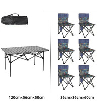 Ensemble table et chaises pliantes de mobilier d'extérieur, chaise de camping portable Table roulée d'œufs Table de pique-nique de camping avec chaises