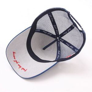 หมวกเบสบอลทรงทรัคเกอร์แบบตาข่าย 5 ชิ้น ปรับแต่งได้ ปีกโค้งสำเร็จรูป ผ้าหนังกลับ  สำหรับทุกเพศ  ปักโลโก้  ลายทางแฟชั่น - Product Image 6