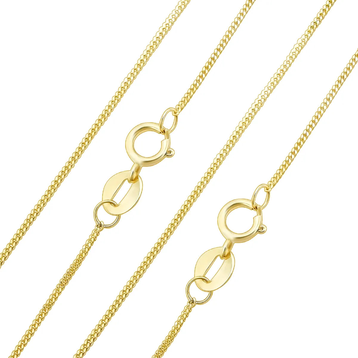 9k Gold Chain Wholesale Top Quality Fine Jewelry 0.85mm Chains Women/Men Necklace Cuban Chain