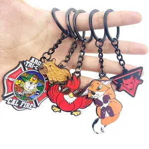 Tùy Chỉnh Kim Loại Tùy Chỉnh Keychain Kỷ Niệm Mềm Men Anime Biểu Tượng Tùy Chỉnh Keyring Vòng Chìa Khóa