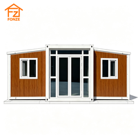 Villa préfabriquée de luxe extensible à double aile de 20 pieds ou 40 pieds avec salle de bain complète pour le camping