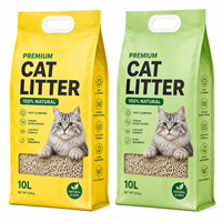 Sac d'emballage pour litière pour chat en bentonite, fond carré, résistant à l'humidité, 10 kg, 5 kg, avec poignée en plastique, logo personnalisé