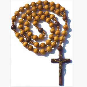 Fatto a mano Super santo grande 16 pollici perline Mix <span class=keywords><strong>Rosario</strong></span> naturale Catholic legno Jesus Cross XL grande muro Christian - Product Image 1