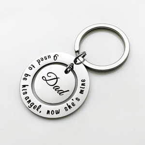 Yo solía ser su ángel para el Día del Padre. Llavero de acero inoxidable para regalo de mamá y padre - Product Image 3