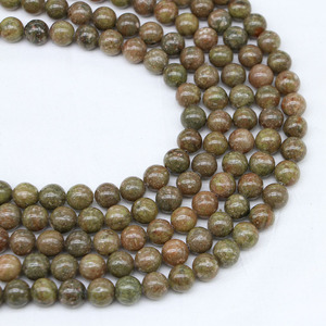 Cuentas redondas de piedra natural, piedra verde de 8mm para hacer pulseras, venta al por mayor, cuentas sueltas, accesorios de joyería DIY - Product Image 1