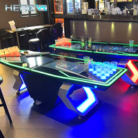 Table de jeu de beer pong modulaire HEROVR en acier inoxydable à 16 couleurs LED pour usage commercial