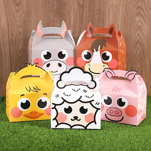 Caja <span class=keywords><strong>de</strong></span> embalaje con mango <span class=keywords><strong>de</strong></span> papel <span class=keywords><strong>de</strong></span> animales <span class=keywords><strong>de</strong></span> granja para niños, dulces, galletas, pasteles, decoración para fiesta <span class=keywords><strong>de</strong></span> cumpleaños en casa - Product Image 2