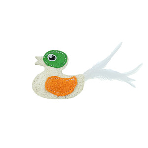 Natural Loofah Feather Duck <b>Cat</b> <b>Toy</b> Teeth Cleaning <b>Interactive</b> <b>Cat</b> Teaser With Catnip Pet Chew <b>Toy</b> - Product Image 2
