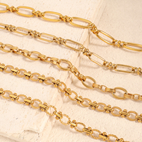 Acier inoxydable Étanche Pvd Or 18k Bijoux de Plage Fermoir Boucle Fait à la Main O Chaîne Collier DIY Chaîne Chunky pour Hommes Femmes