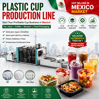Machine thermoformeuse automatique de gobelets en plastique PP PET PLA, haute vitesse, ligne de production d'emballages pour jus, café, desserts, aliments