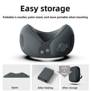 Almohada portátil para dormir en forma de U para viajes en avión, envoltura de soporte para el cuello plegable para el descanso en movimiento - Product Image 2
