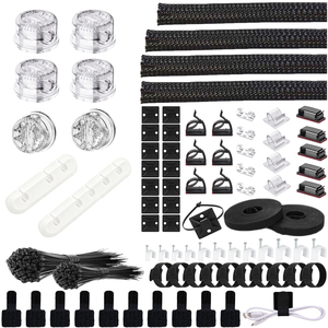 <span class=keywords><strong>Kit</strong></span> di 298 Pezzi per Gestione Cavi con Fascette, Supporti in Plastica, Organizzatore per Cavi con Clip a Zip - Product Image 1