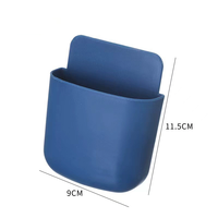 Boîte de rangement pour télécommande murale/étagère de chargement de téléphone de chevet pour TV et climatisation, support de rangement sans poinçon