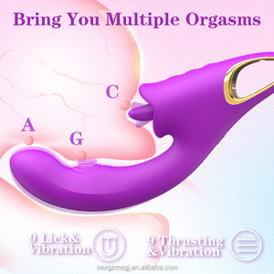 High-End 3 in 1 Adjustable Bend Clitoral Licking Vibrator Realistic Thrusting <strong>Dildo</strong> for Female Pleasure - Product Image 1