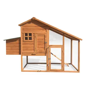 Wood Material Chicken Coop Multi-Level Hen House Poultry Cage With Ramps